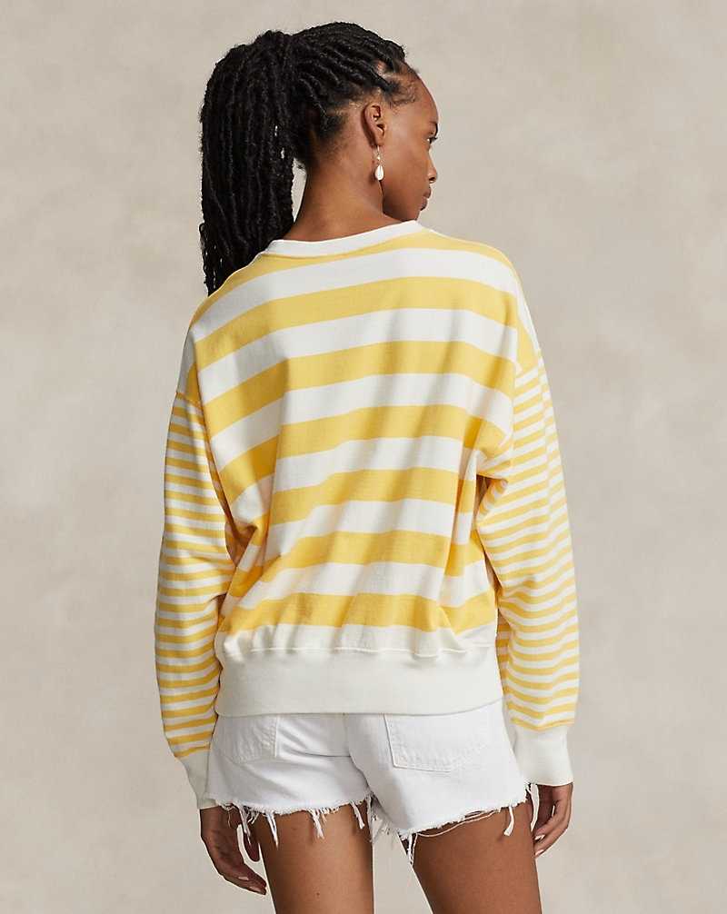 Sudaderas Ralph Lauren Striped Cotton Terry Mujer Chrome Yellow/Deckwash Wh | YNVWQOR-21 - vista 4