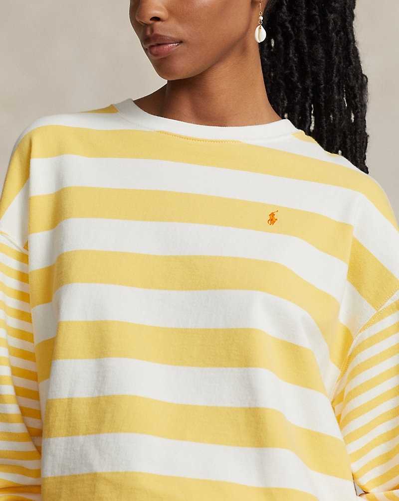 Sudaderas Ralph Lauren Striped Cotton Terry Mujer Chrome Yellow/Deckwash Wh | YNVWQOR-21 - vista 5