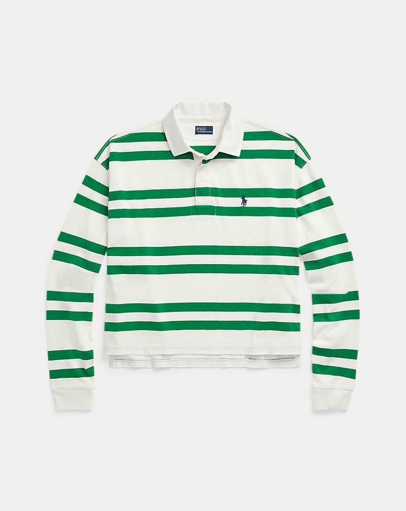 Sudaderas Ralph Lauren Striped Cropped Jersey Rugby Mujer Deckwash White/Hillside G | GJNRZOU-94 - vista 2