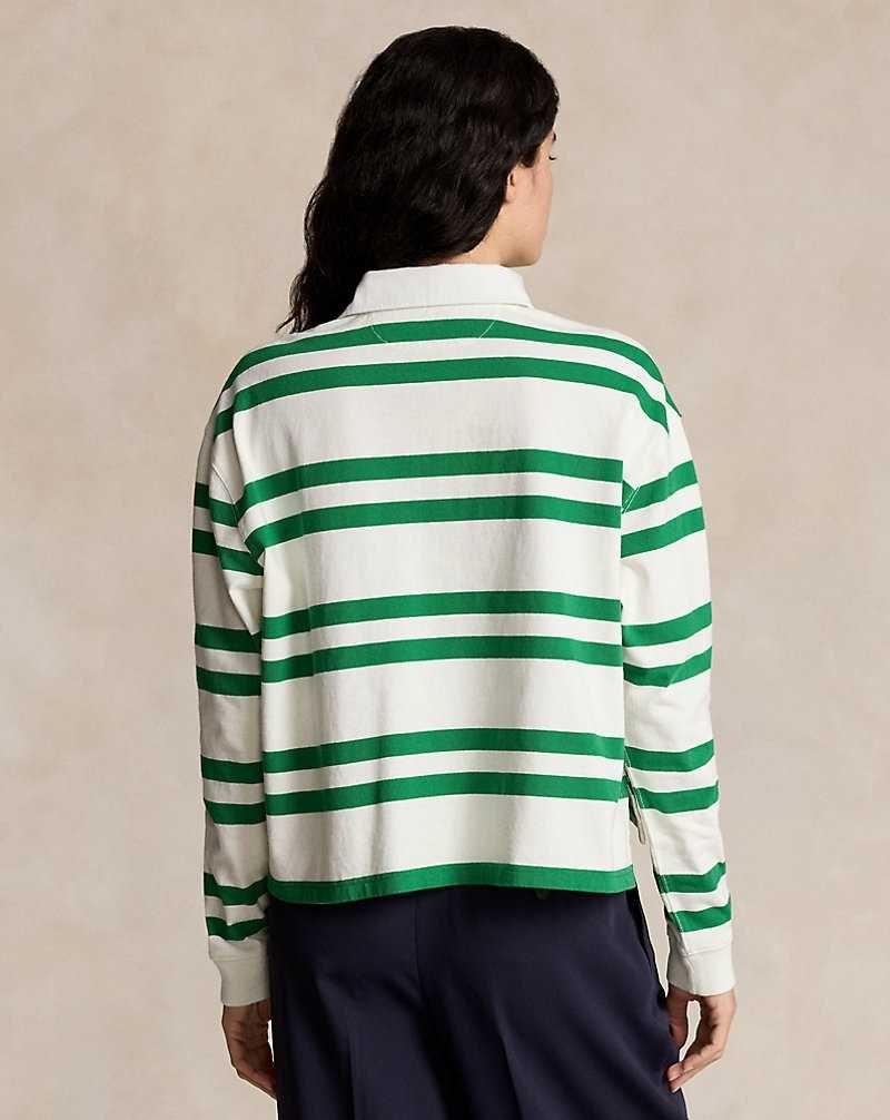 Sudaderas Ralph Lauren Striped Cropped Jersey Rugby Mujer Deckwash White/Hillside G | GJNRZOU-94 - vista 4