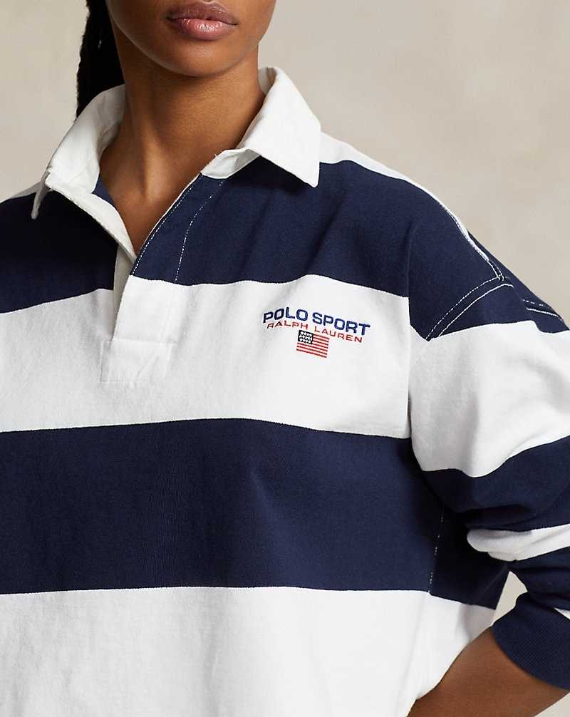 Sudaderas Ralph Lauren Striped Cropped Rugby Mujer Azul Marino | WDPAUTH-08 - vista 5