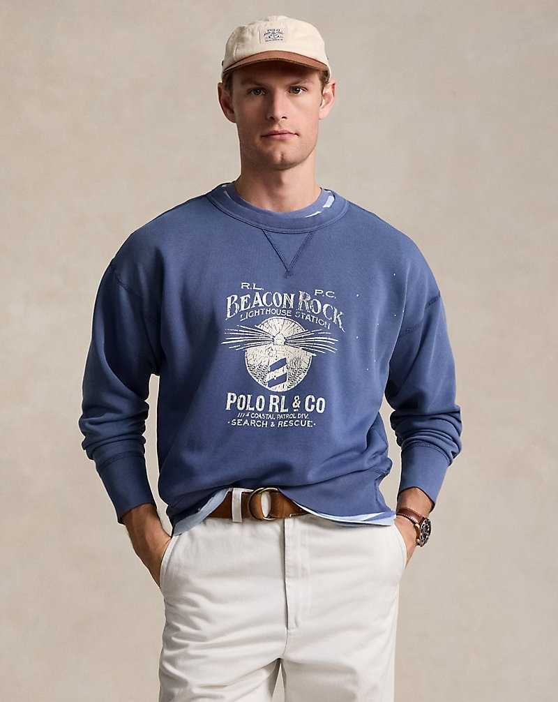 Sudaderas Ralph Lauren Vintage Fit Fleece Graphic Hombre Azules | JMGVOKE-89 - vista 1