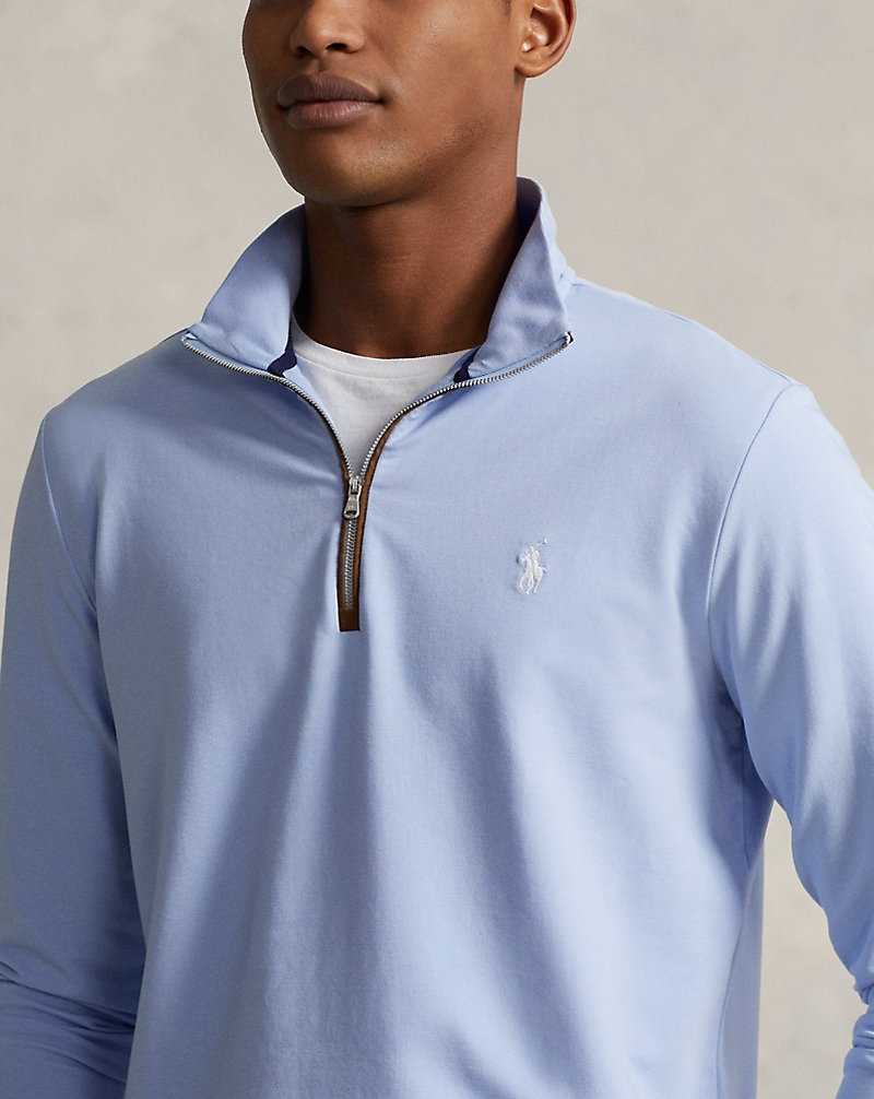 Sudaderas Ralph Lauren Water-Repellent Terry Hombre Azules | FLPNRZK-91 - vista 5