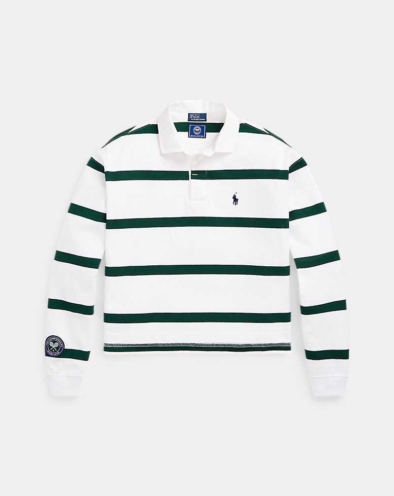 Sudaderas Ralph Lauren Wimbledon Cropped Rubgy Mujer Ceramic White/moss Agate | INGOCXT-42 - vista 2