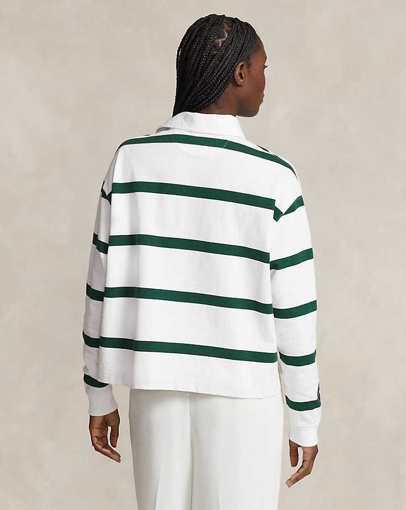 Sudaderas Ralph Lauren Wimbledon Cropped Rubgy Mujer Ceramic White/moss Agate | INGOCXT-42 - vista 4