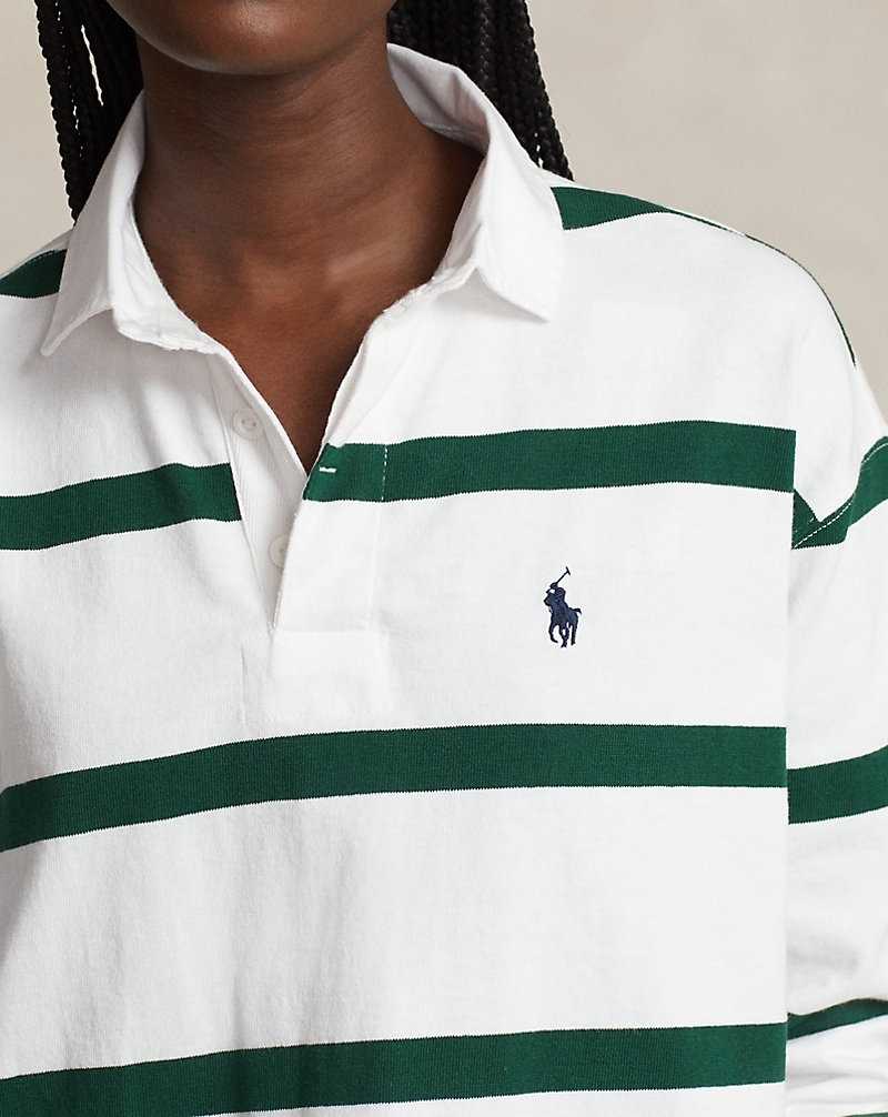 Sudaderas Ralph Lauren Wimbledon Cropped Rubgy Mujer Ceramic White/moss Agate | INGOCXT-42 - vista 5