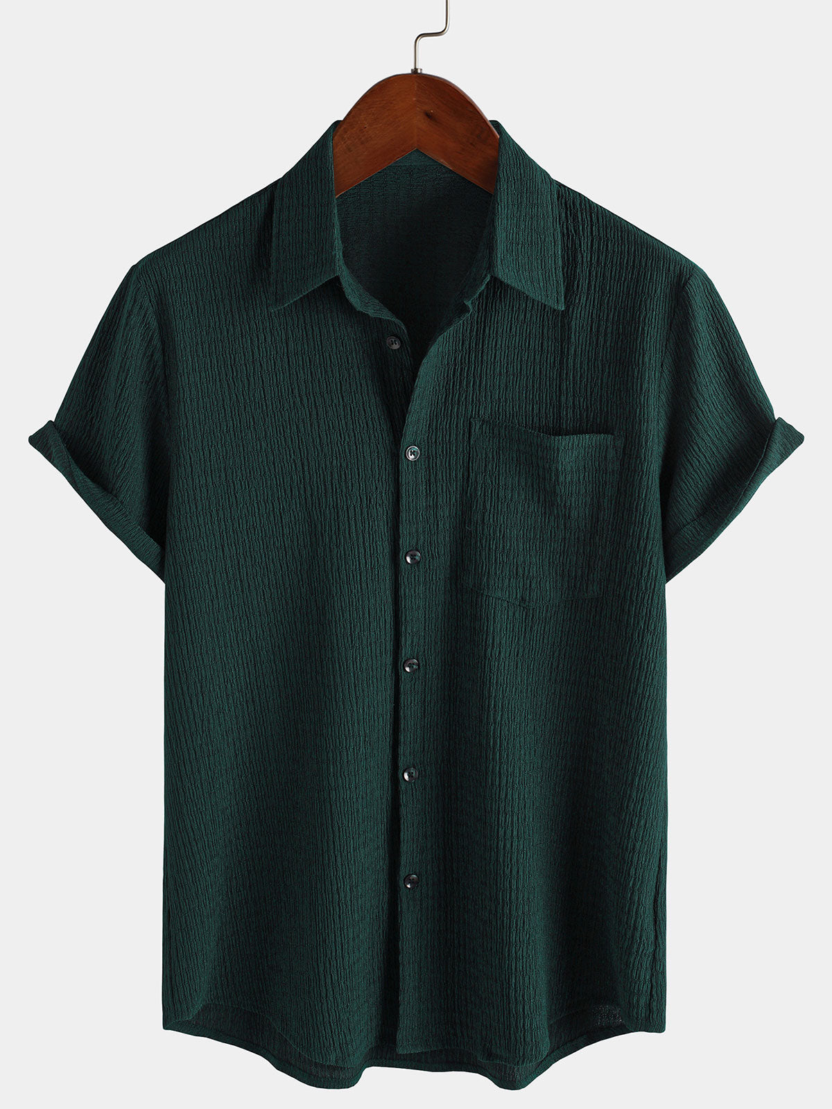 Camisa Summer Pocket casual de manga corta para hombre