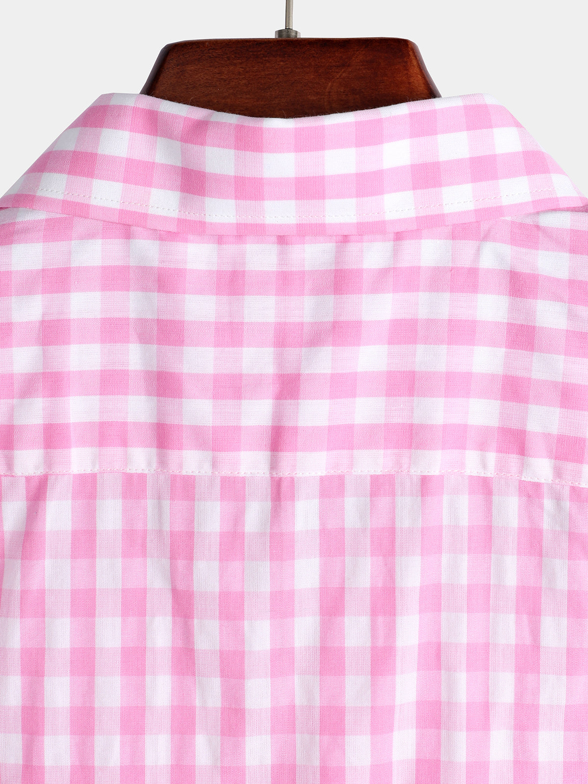 Casual de color sólido a cuadros de algodón Pockecamiseta para hombre