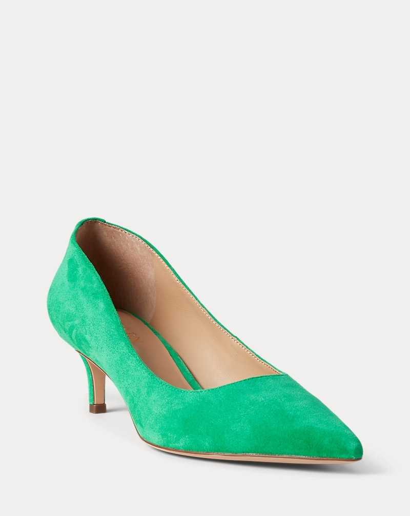 Tacones Ralph Lauren Adrienne Suede Pump Mujer Verdes | JMIPRLX-50 - vista 2