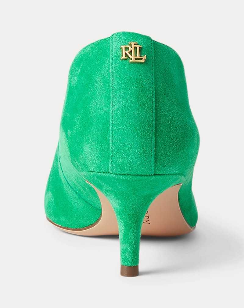 Tacones Ralph Lauren Adrienne Suede Pump Mujer Verdes | JMIPRLX-50 - vista 3
