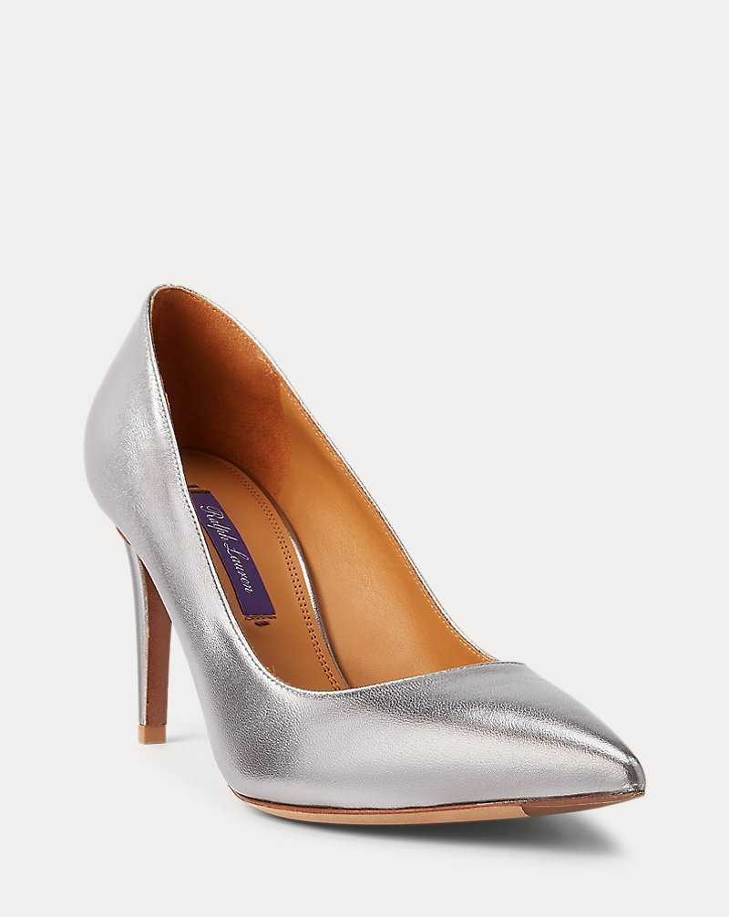Tacones Ralph Lauren Armissa Metallic Goatskin Pump Mujer Steel | ZKJLIOC-61 - vista 2
