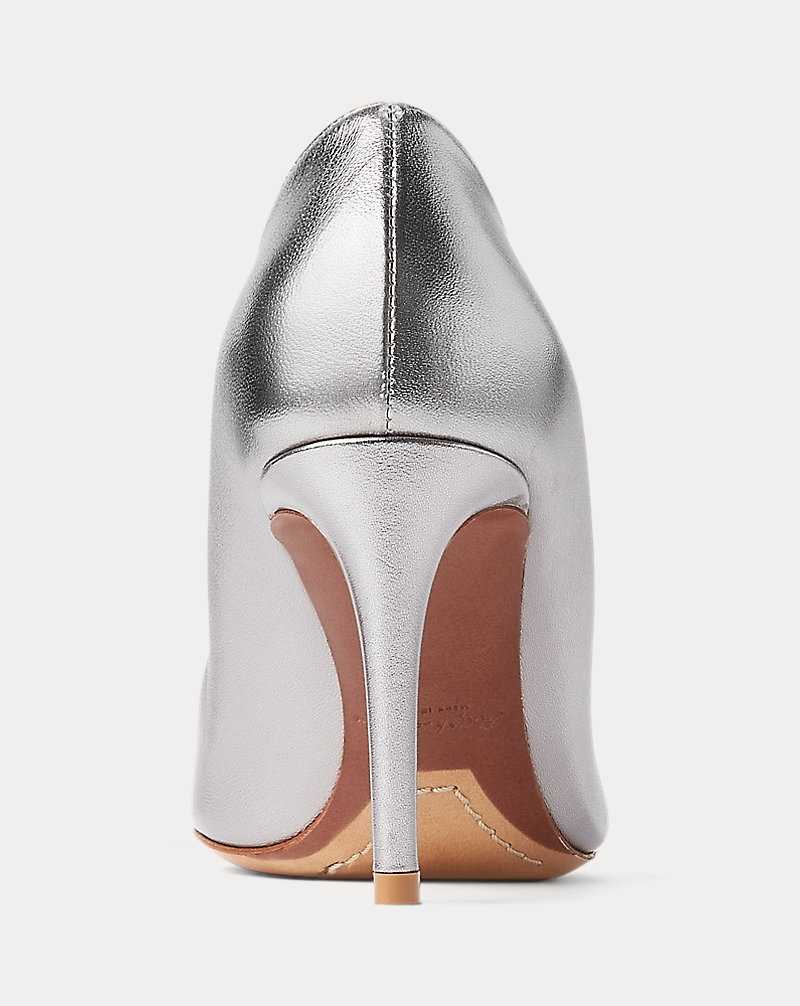 Tacones Ralph Lauren Armissa Metallic Goatskin Pump Mujer Steel | ZKJLIOC-61 - vista 3