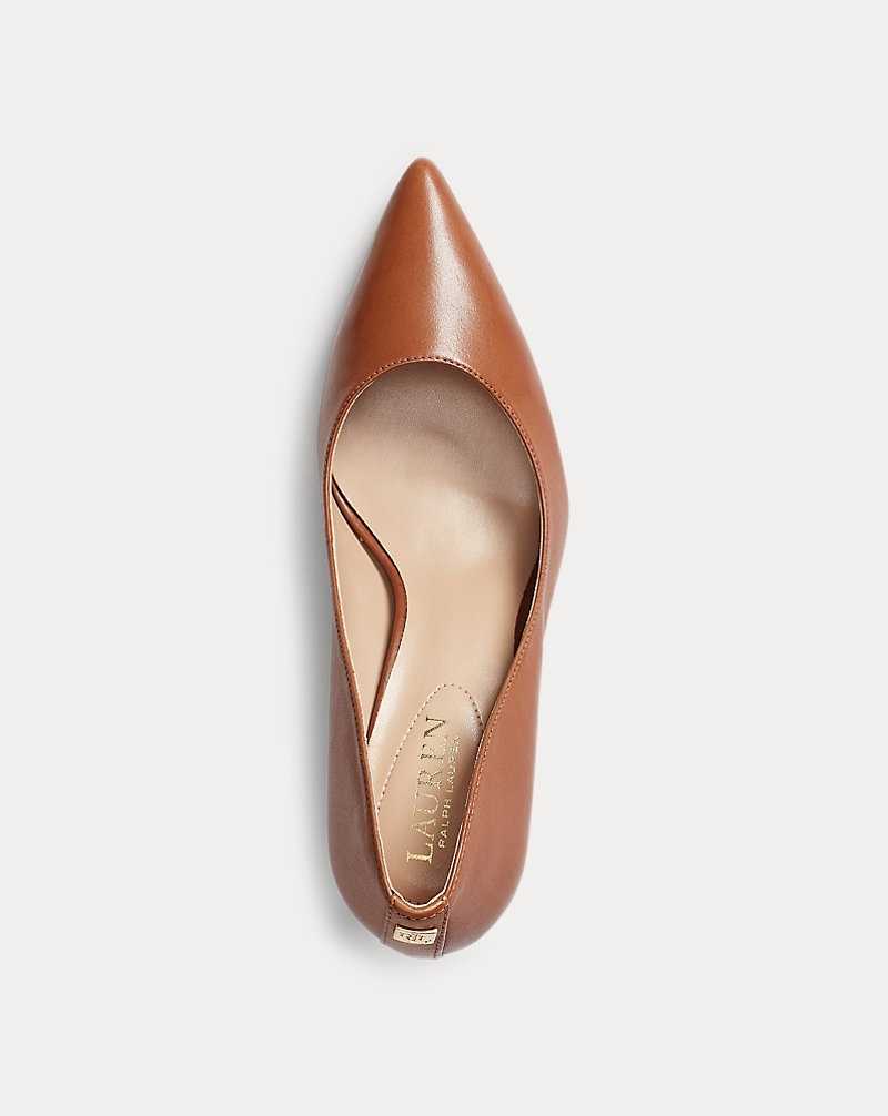 Tacones Ralph Lauren Lanette Leather Pump Mujer Azules | AEUZITS-54 - vista 4
