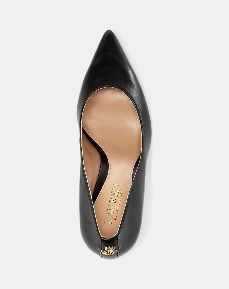Tacones Ralph Lauren Lanette Leather Pump Mujer Negros | VSYAWHJ-43 - vista 4
