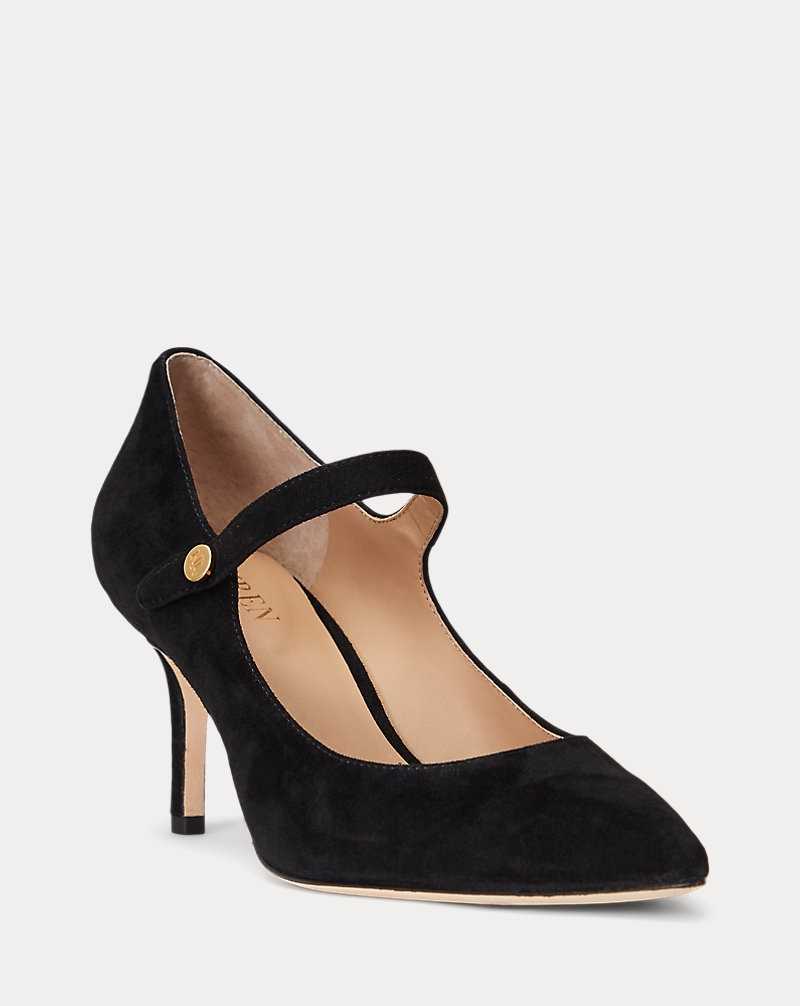 Tacones Ralph Lauren Lanette Suede Mary Jane Pump Mujer Negros | TOWFQPL-87 - vista 2