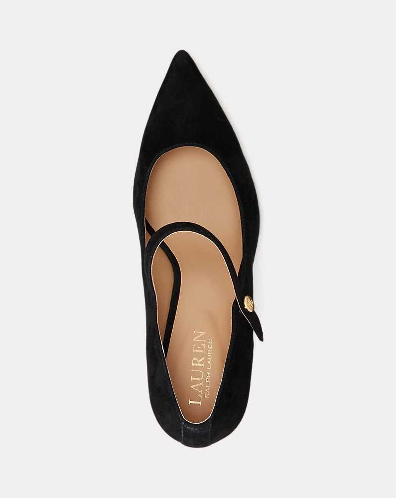 Tacones Ralph Lauren Lanette Suede Mary Jane Pump Mujer Negros | TOWFQPL-87 - vista 4