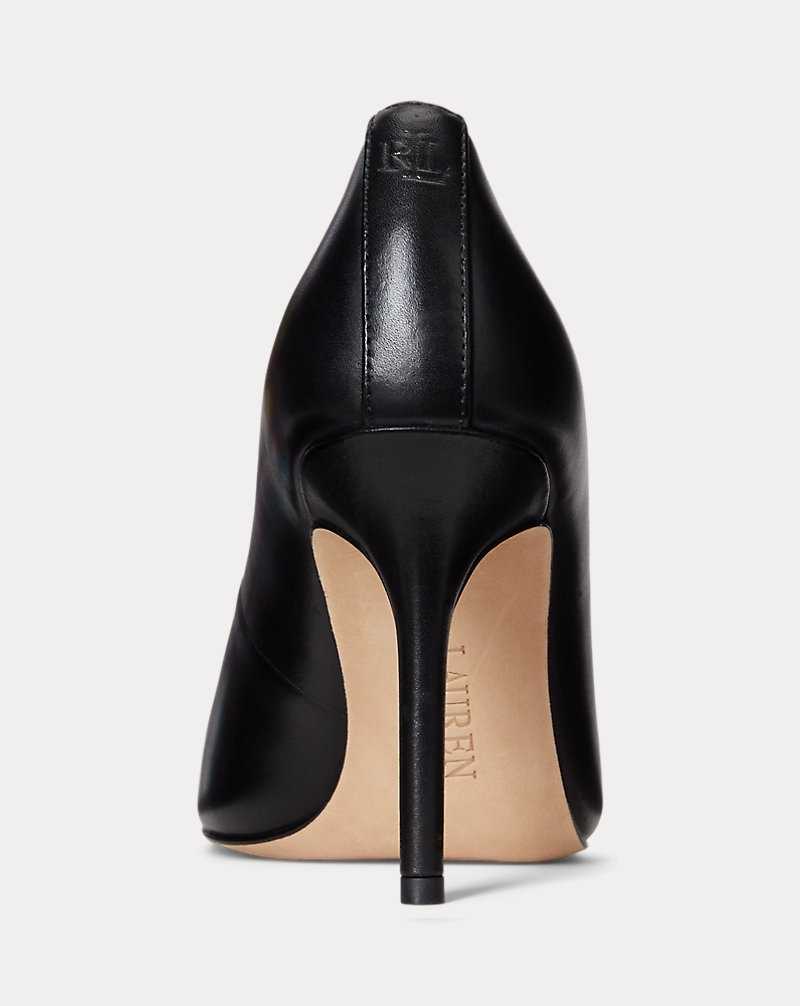 Tacones Ralph Lauren Lindella II Burnished Leather Pump Mujer Negros | IPYOZUD-15 - vista 3
