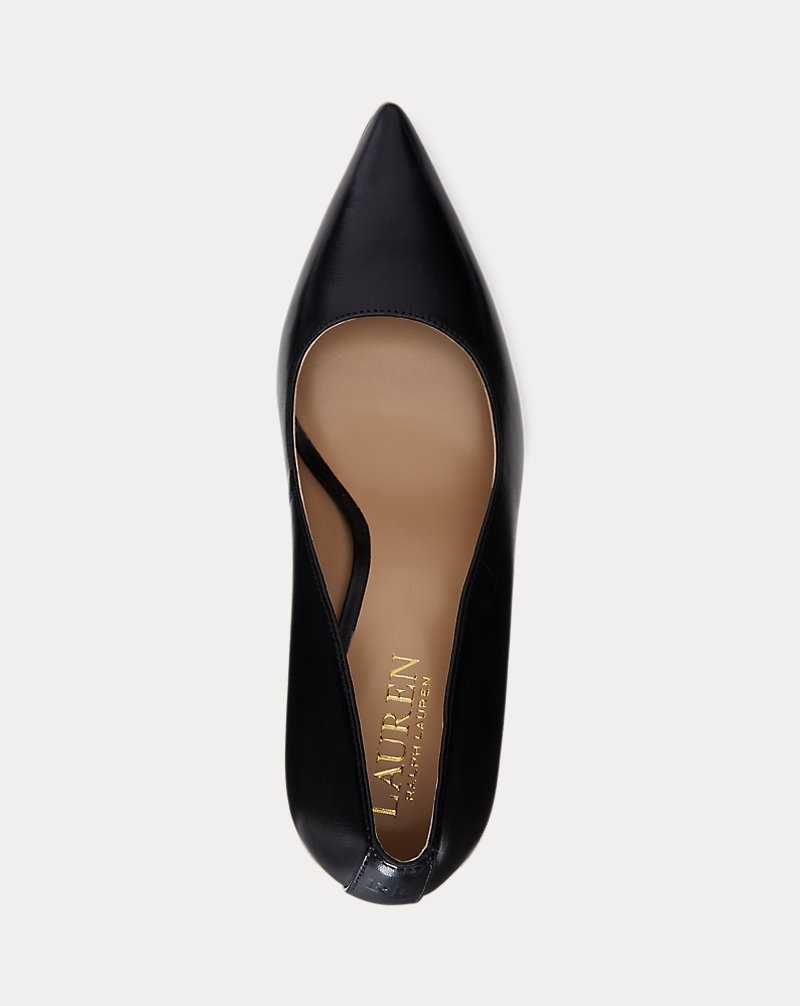 Tacones Ralph Lauren Lindella II Burnished Leather Pump Mujer Negros | IPYOZUD-15 - vista 4