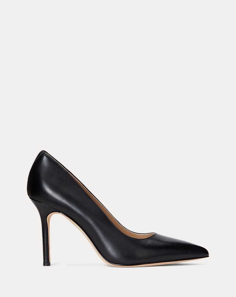Tacones Ralph Lauren Lindella II Burnished Leather Pump Mujer Negros | IPYOZUD-15 - vista 1