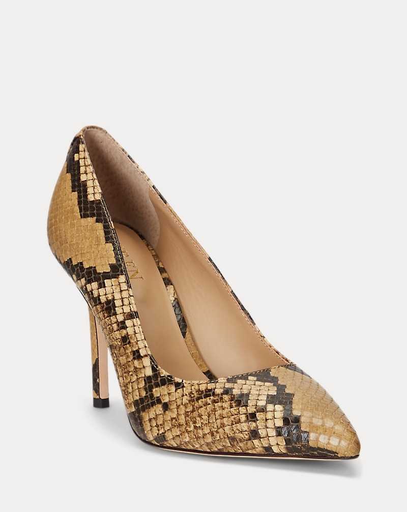 Tacones Ralph Lauren Lindella II Faux-Snakeskin Pump Mujer Caramel | DFXORTZ-03 - vista 2