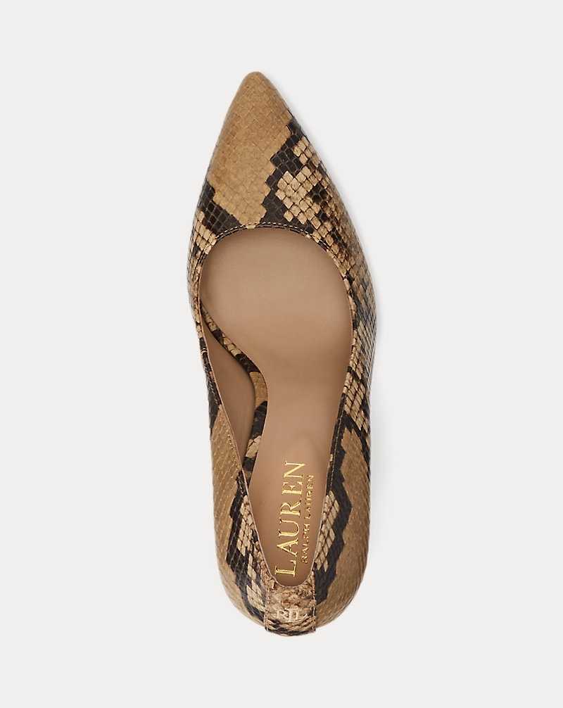Tacones Ralph Lauren Lindella II Faux-Snakeskin Pump Mujer Caramel | DFXORTZ-03 - vista 4