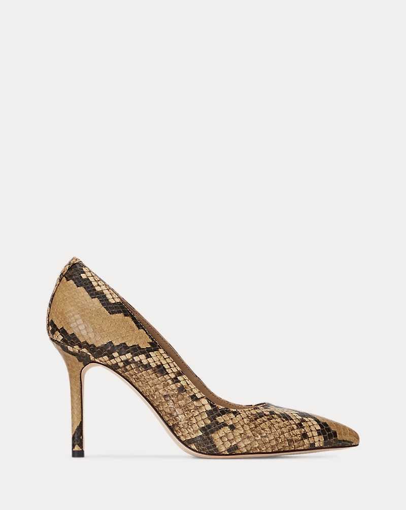 Tacones Ralph Lauren Lindella II Faux-Snakeskin Pump Mujer Caramel | DFXORTZ-03 - vista 1