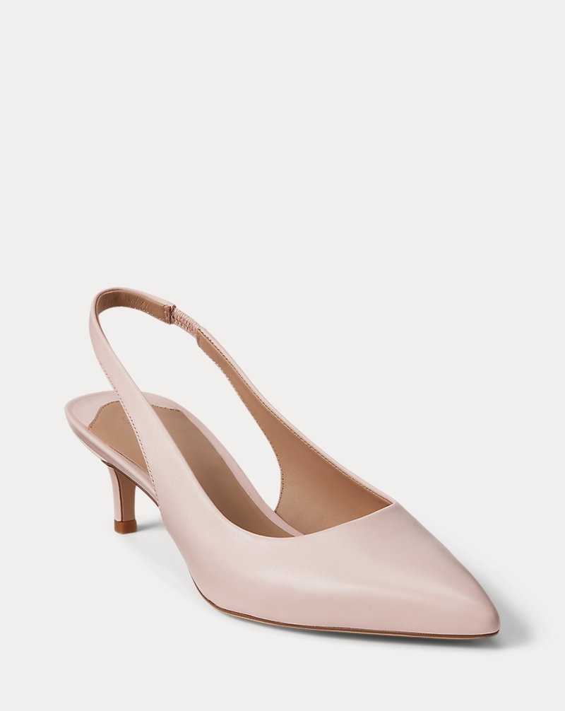 Tacones Ralph Lauren Lolah II Nappa Leather Slingback Pump Mujer Rosas | ROHEWYQ-28 - vista 2