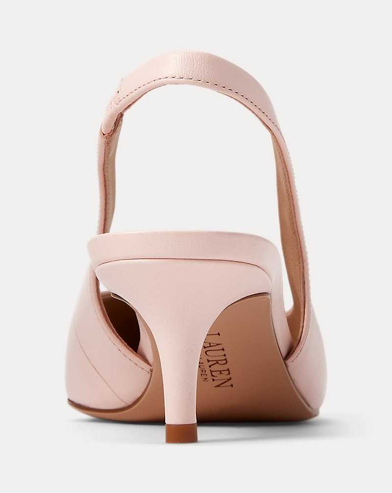 Tacones Ralph Lauren Lolah II Nappa Leather Slingback Pump Mujer Rosas | ROHEWYQ-28 - vista 3