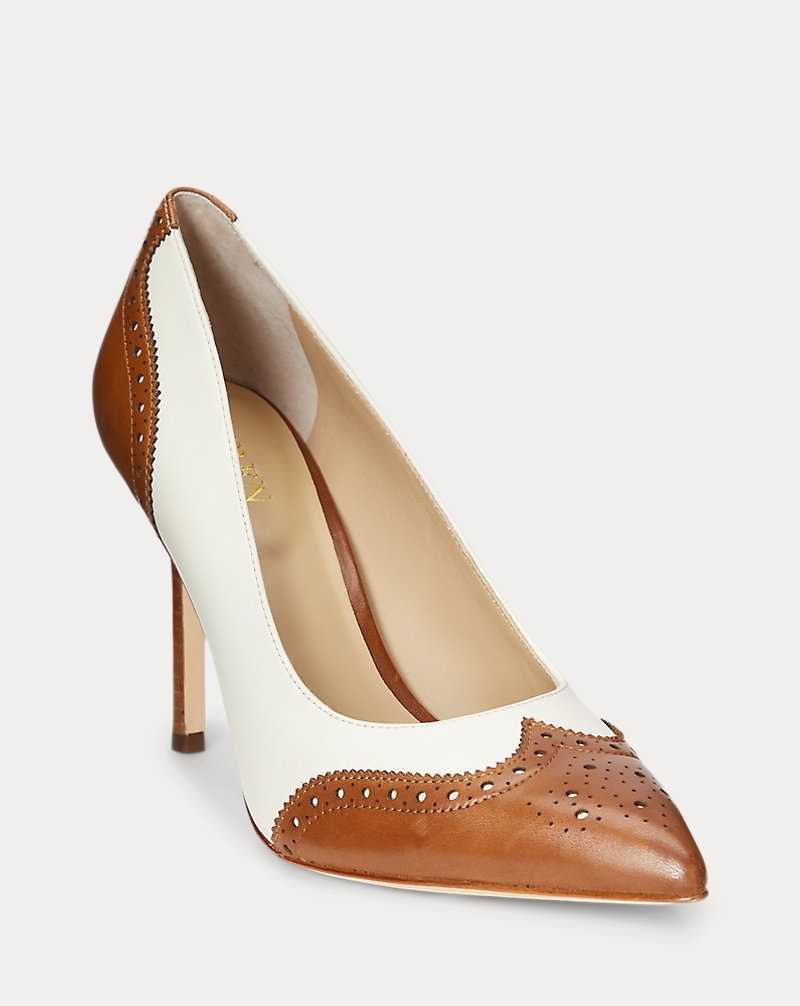 Tacones Ralph Lauren Lynden Nappa Burnished Leather Pump Mujer Azules | VWXLKMQ-70 - vista 2