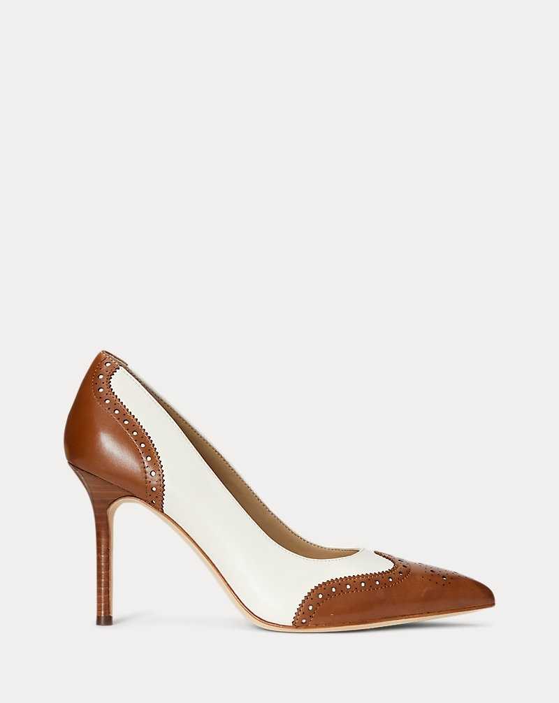 Tacones Ralph Lauren Lynden Nappa Burnished Leather Pump Mujer Azules | VWXLKMQ-70 - vista 1
