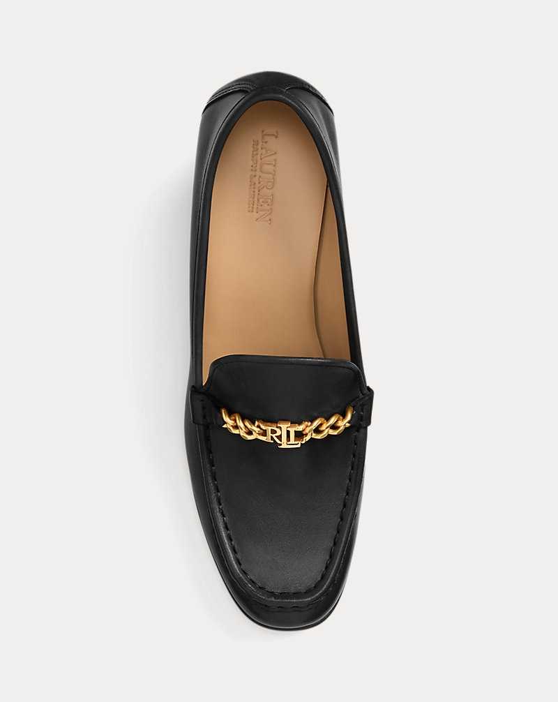 Tacones Ralph Lauren Winslet Burnished Leather Pump Mujer Negros | KWTIEYR-62 - vista 4