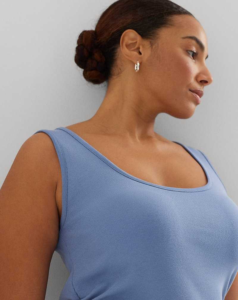 Tank Top Ralph Lauren Stretch Cotton Mujer Azur | DOTFAJM-34 - vista 5