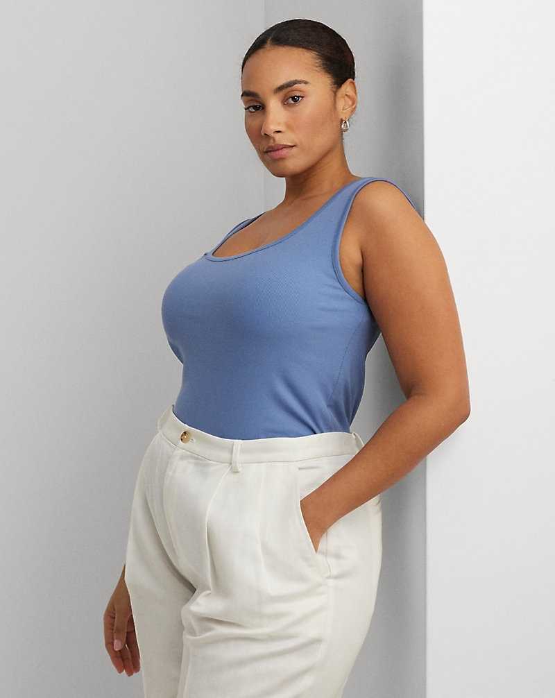 Tank Top Ralph Lauren Stretch Cotton Mujer Azur | DOTFAJM-34 - vista 1