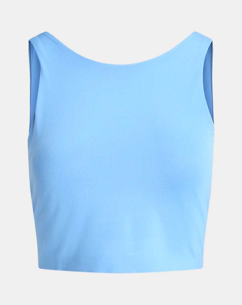 Tank Top Ralph Lauren Sueded Jersey Performance Crop Mujer Azules | PRLTWQE-38 - vista 2