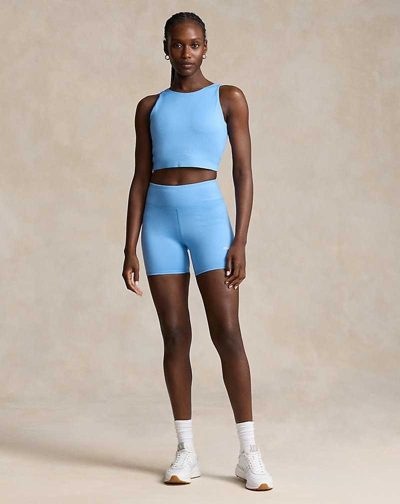 Tank Top Ralph Lauren Sueded Jersey Performance Crop Mujer Azules | PRLTWQE-38 - vista 3