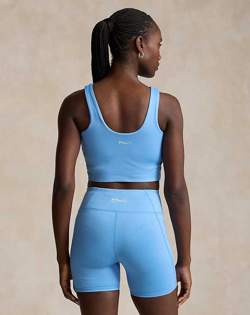 Tank Top Ralph Lauren Sueded Jersey Performance Crop Mujer Azules | PRLTWQE-38 - vista 4