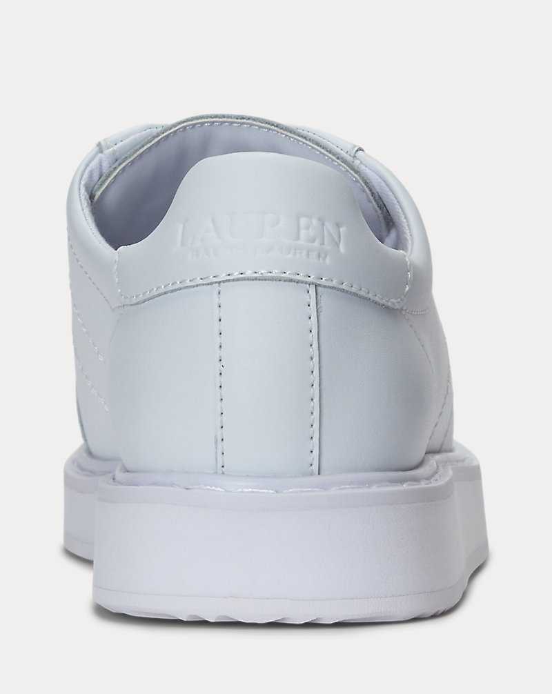Tenis Ralph Lauren Angeline IV Action Leather Mujer Blancos | BDXZATP-76 - vista 3