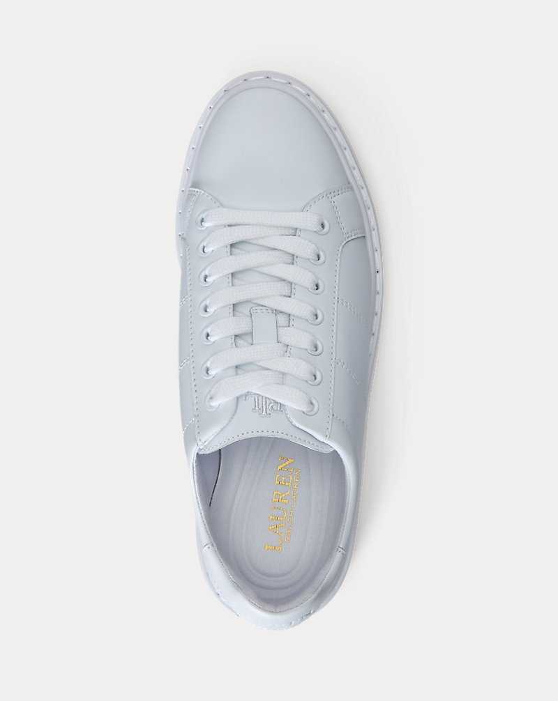 Tenis Ralph Lauren Angeline IV Action Leather Mujer Blancos | BDXZATP-76 - vista 4