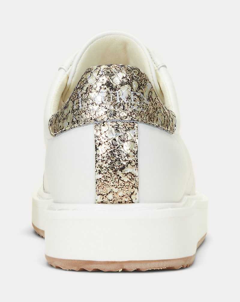 Tenis Ralph Lauren Angeline IV Faux-Snakeskin-Trim Mujer Plateados | NIYOPHA-89 - vista 3