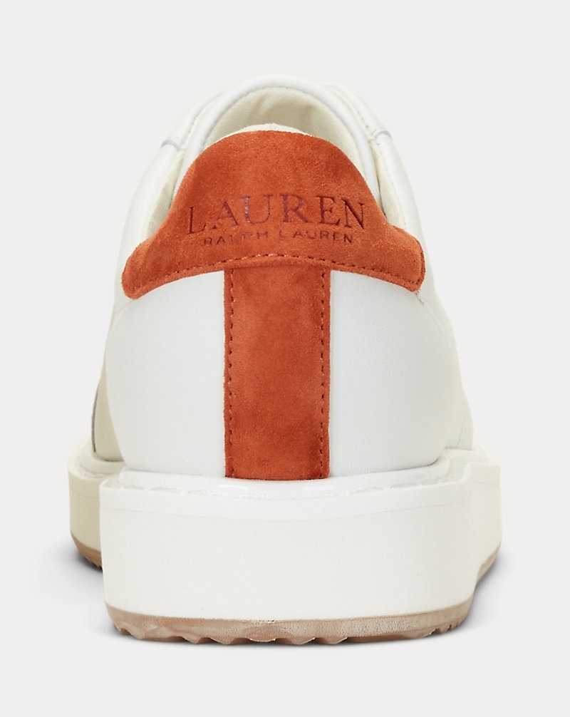 Tenis Ralph Lauren Angeline IV Suede Leather Mujer Naranjas | KHALWCD-08 - vista 3