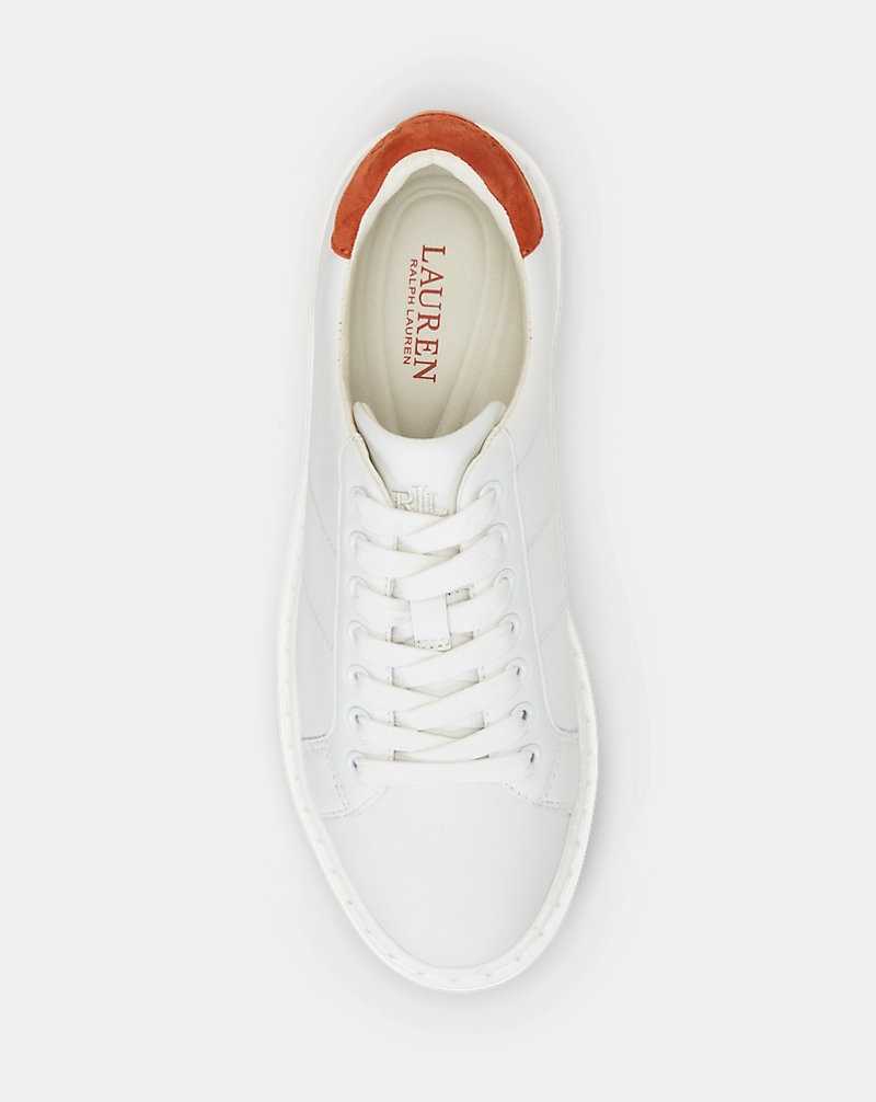 Tenis Ralph Lauren Angeline IV Suede Leather Mujer Naranjas | KHALWCD-08 - vista 4