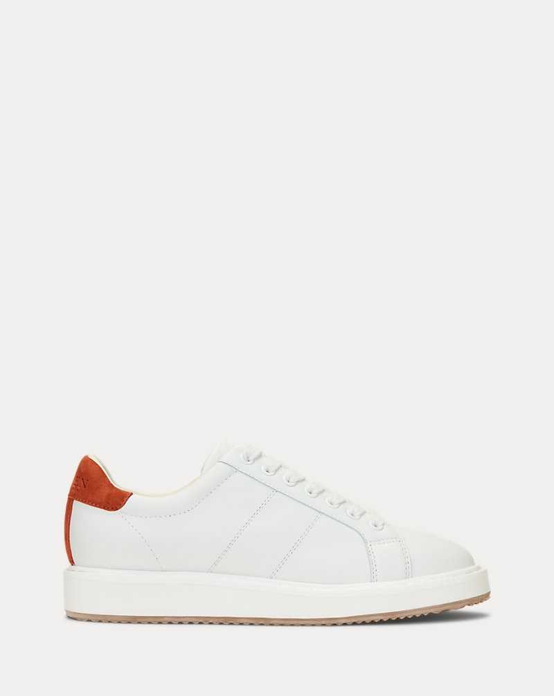 Tenis Ralph Lauren Angeline IV Suede Leather Mujer Naranjas | KHALWCD-08 - vista 1