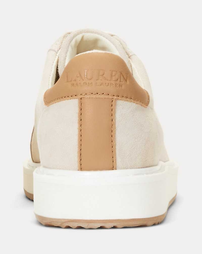 Tenis Ralph Lauren Angeline IV Suede Leather Mujer Explorer Sand/Buff | OAESJVQ-38 - vista 3