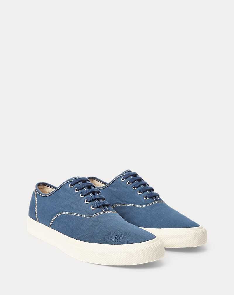 Tenis Ralph Lauren Canvas Hombre Azul Rey Azules | SRNAWBP-52 - vista 2