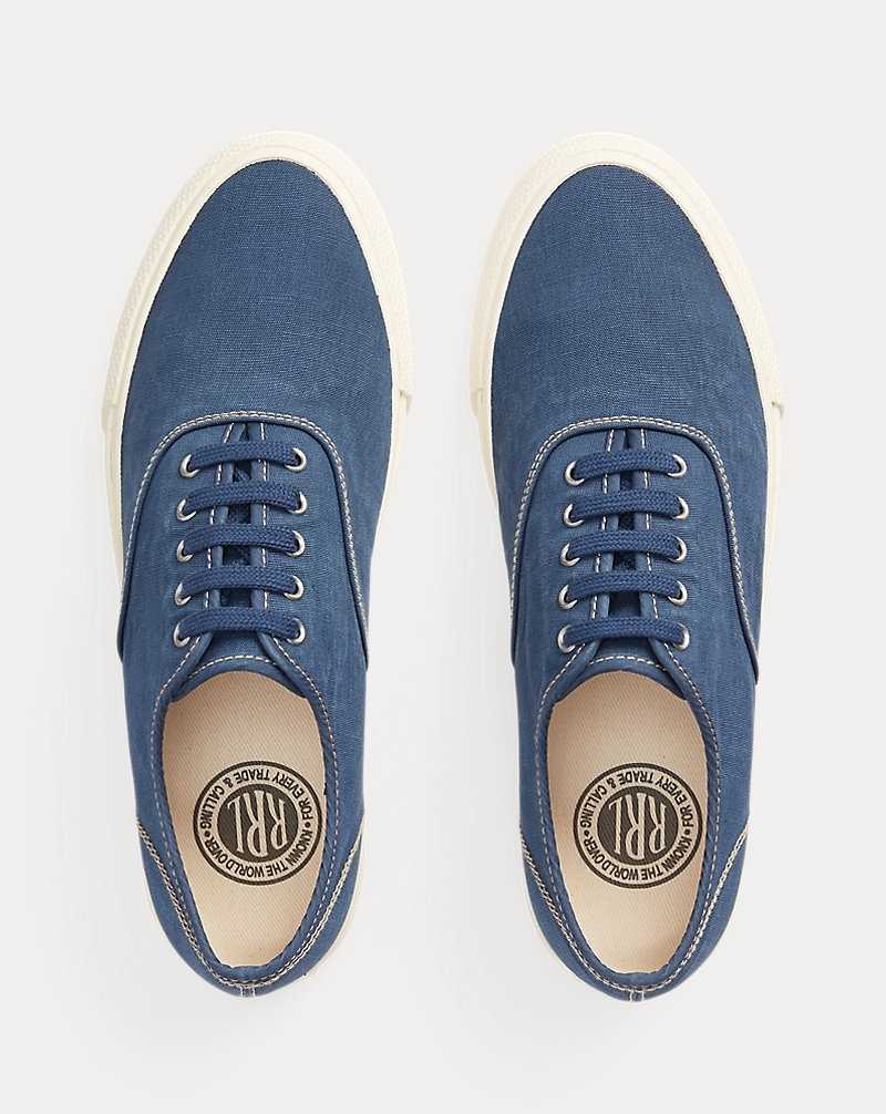 Tenis Ralph Lauren Canvas Hombre Azul Rey Azules | SRNAWBP-52 - vista 3