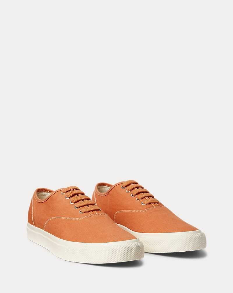 Tenis Ralph Lauren Canvas Hombre Naranjas | OEZAGQM-20 - vista 2
