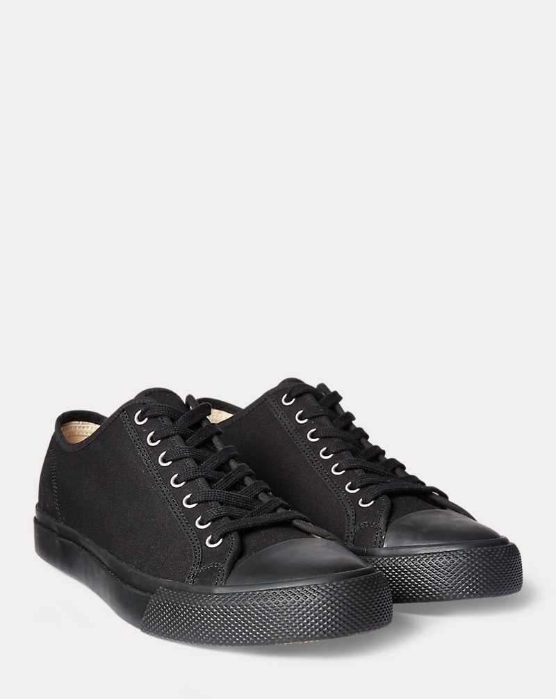 Tenis Ralph Lauren Canvas Hombre Negros | HQRUBVM-74 - vista 2