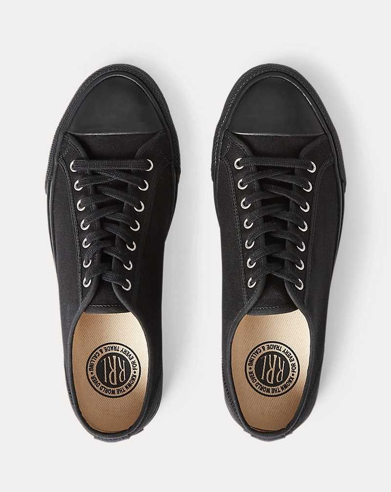 Tenis Ralph Lauren Canvas Hombre Negros | HQRUBVM-74 - vista 3