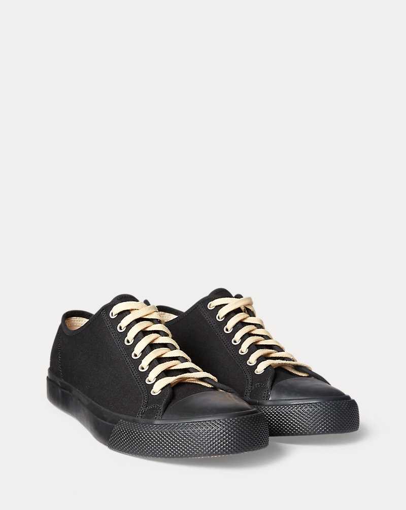 Tenis Ralph Lauren Canvas Hombre Negros | HQRUBVM-74 - vista 5