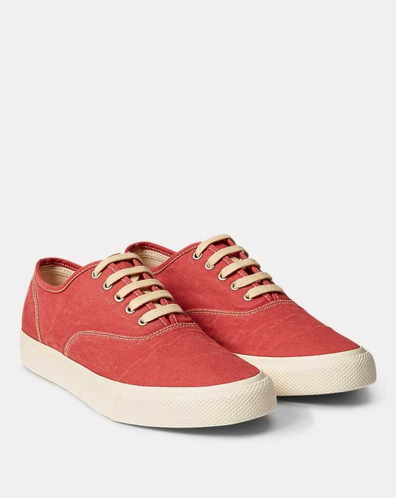 Tenis Ralph Lauren Canvas Hombre Rojos | OMVCRXP-89 - vista 2
